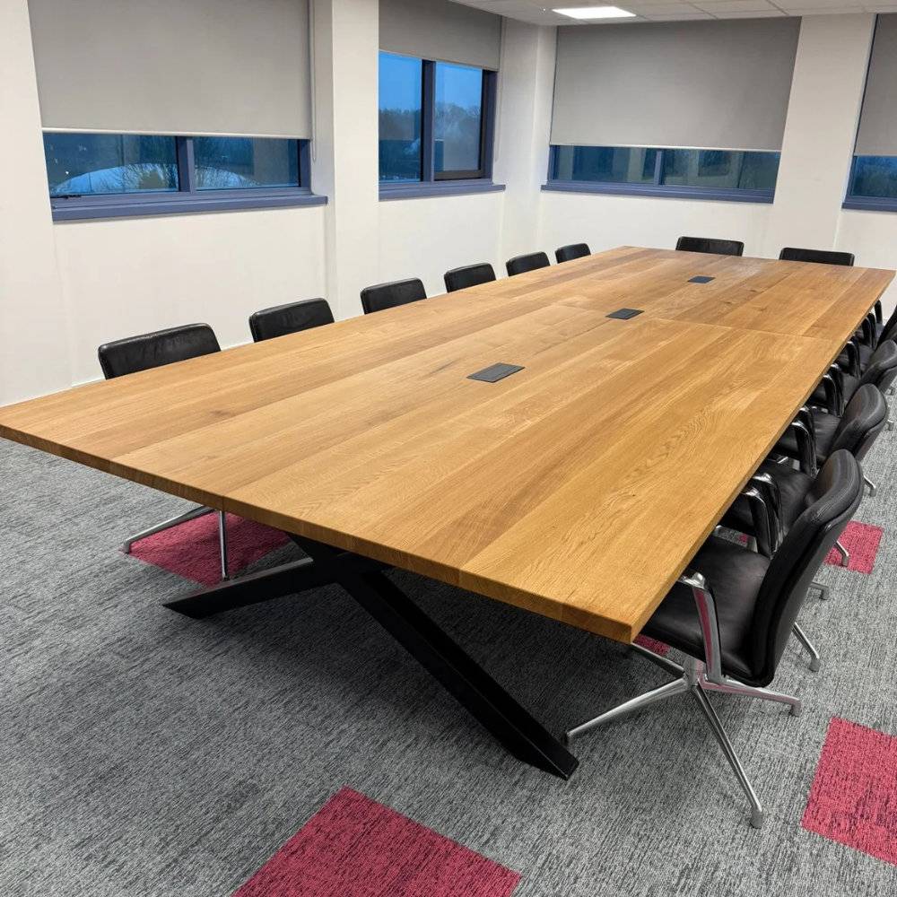 Ebern Designs Solid Wood Conference Natural Table