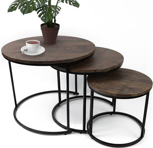 Divchi Round Set Of 3 Coffee Tables Nesting Table