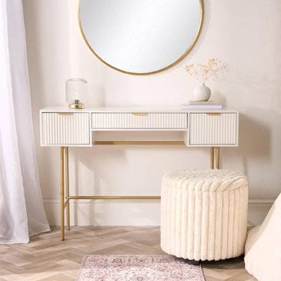 OHS Ribbed White Dressing Table