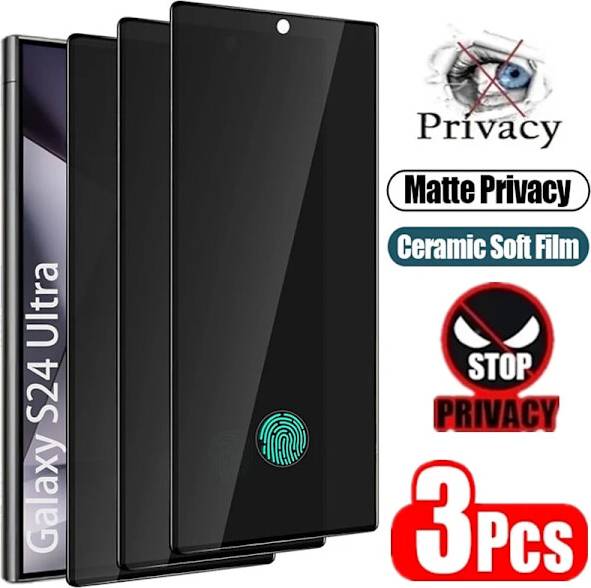 Samsung galaxy s24 privacy screen 3-Pack Matte Ceramic Screen Protector