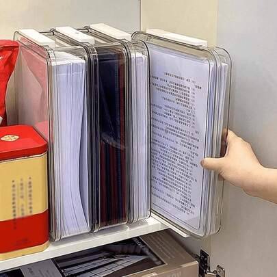 A4 paper Shein A4 Transparent File Box With Handle