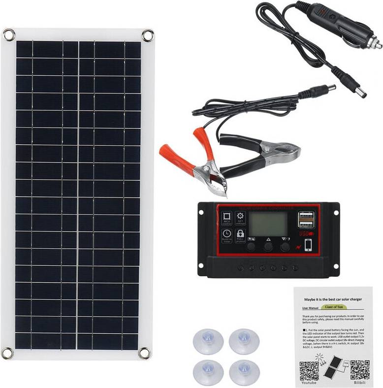 30W Solar Panel Kit High Conversion Rate Portable Charger