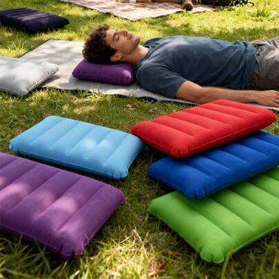 Shein Square Inflatable Travel Support Neck Pillow Multicolour
