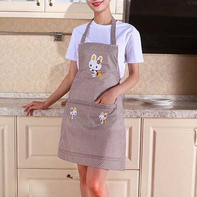 Shein Multifunctional Cute Kitchen With Pockets Apron Multicolor