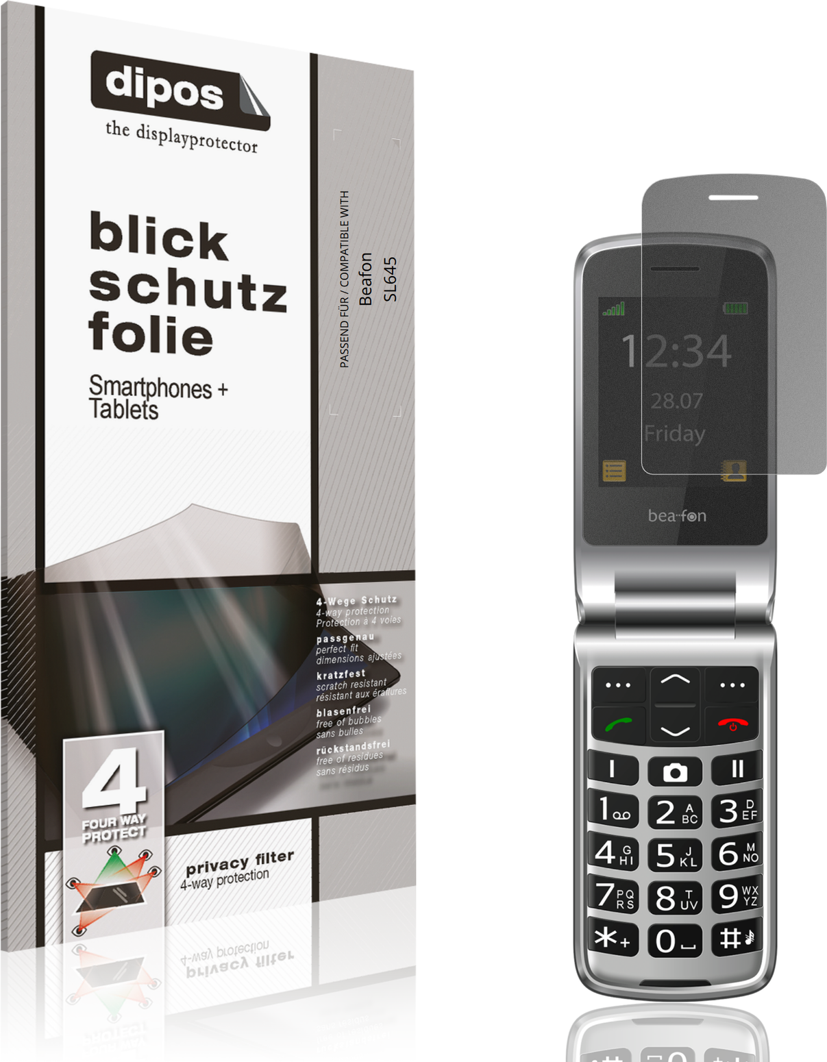 Dipos Beafon SL645 Privacy Filter Screen Protector