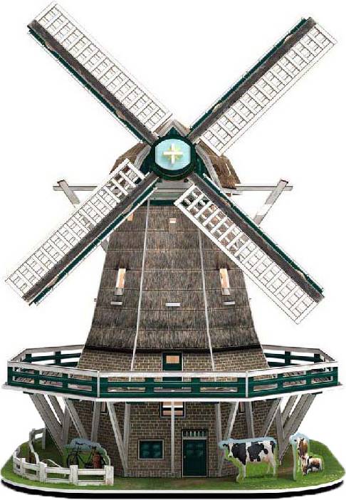 CubicFun 3D Puzzle Mill LED 65 Pcs