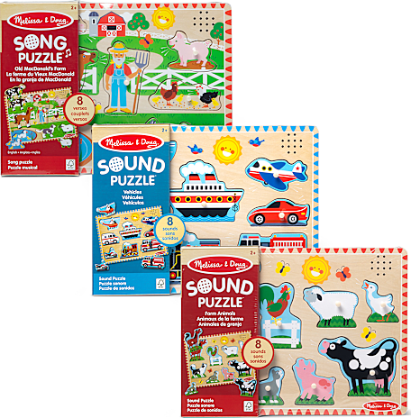 Melissa & Doug Sound Puzzle Astd In Tray