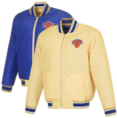 JH Design Reversible Full-Zip Flight Jacket - Cream/Blue