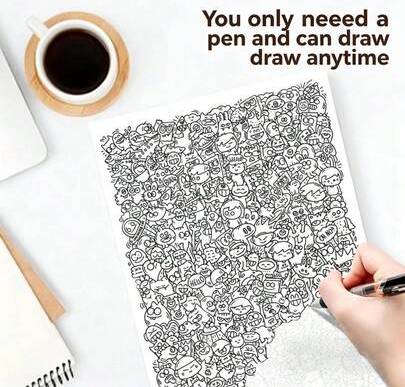 Shein Random Stress Relief Linework Sketching Sheets