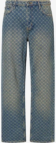 Monogram Pattern Jeans Amba - Bleu