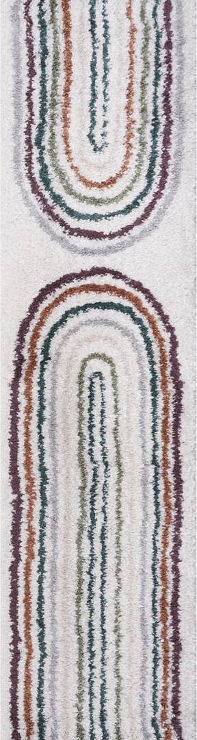 THE RUGS Moodi Modern Shaggy Area Rug Abstract Line 80 x 300 cm Multicolour