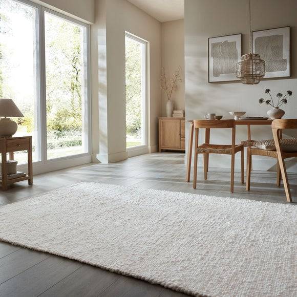 Dunelm Wren Wool Look Rug Natural