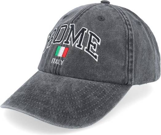Iconic Unconstructed Keps Rome Italy Washed Black Dad Cap