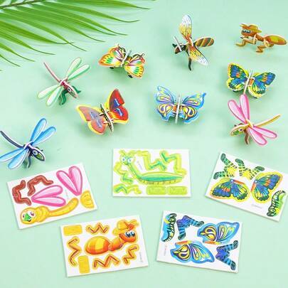 Shein 100pcs Interesting Insect Paper Puzzles