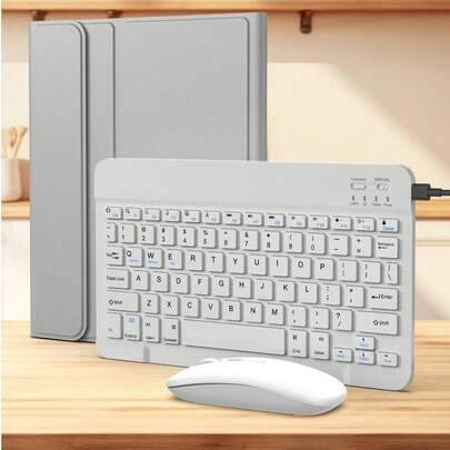 Shein Solid Color Flip Pad Cases Keyboard Mouse Set