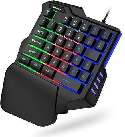 One Hand RGB USB Wired Rainbow Keyboard