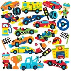 Baker Ross Racing Car Foam Stickers Pack