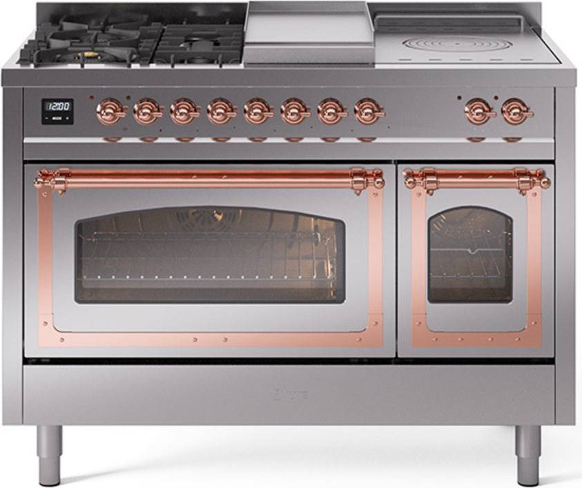 Gas range stove top ILVE UN48FSNMPSSPLP 48 Inch Dual Fuel Range