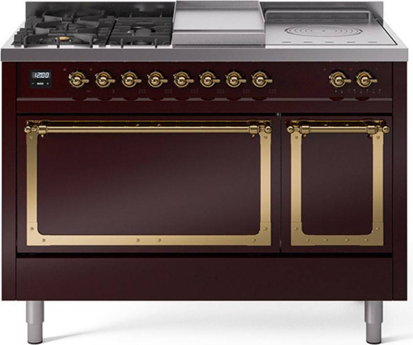 Gas range stove top ILVE UN48FSQNMPBUGLP 48-Inch Dual Fuel Range