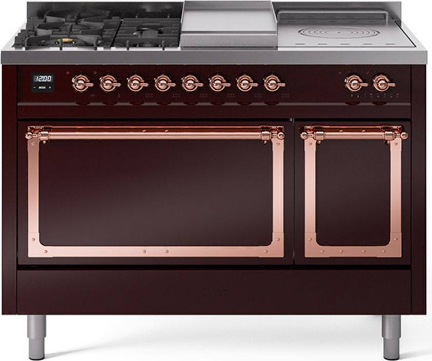 Gas range stove top ILVE UN48FSQNMPBUPLP 48-Inch Dual Fuel Range
