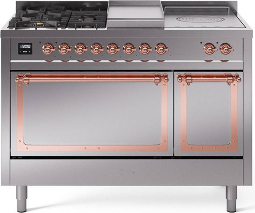 Gas range stove top ILVE UN48FSQNMPSSPLP 48 Inch Dual Fuel Range