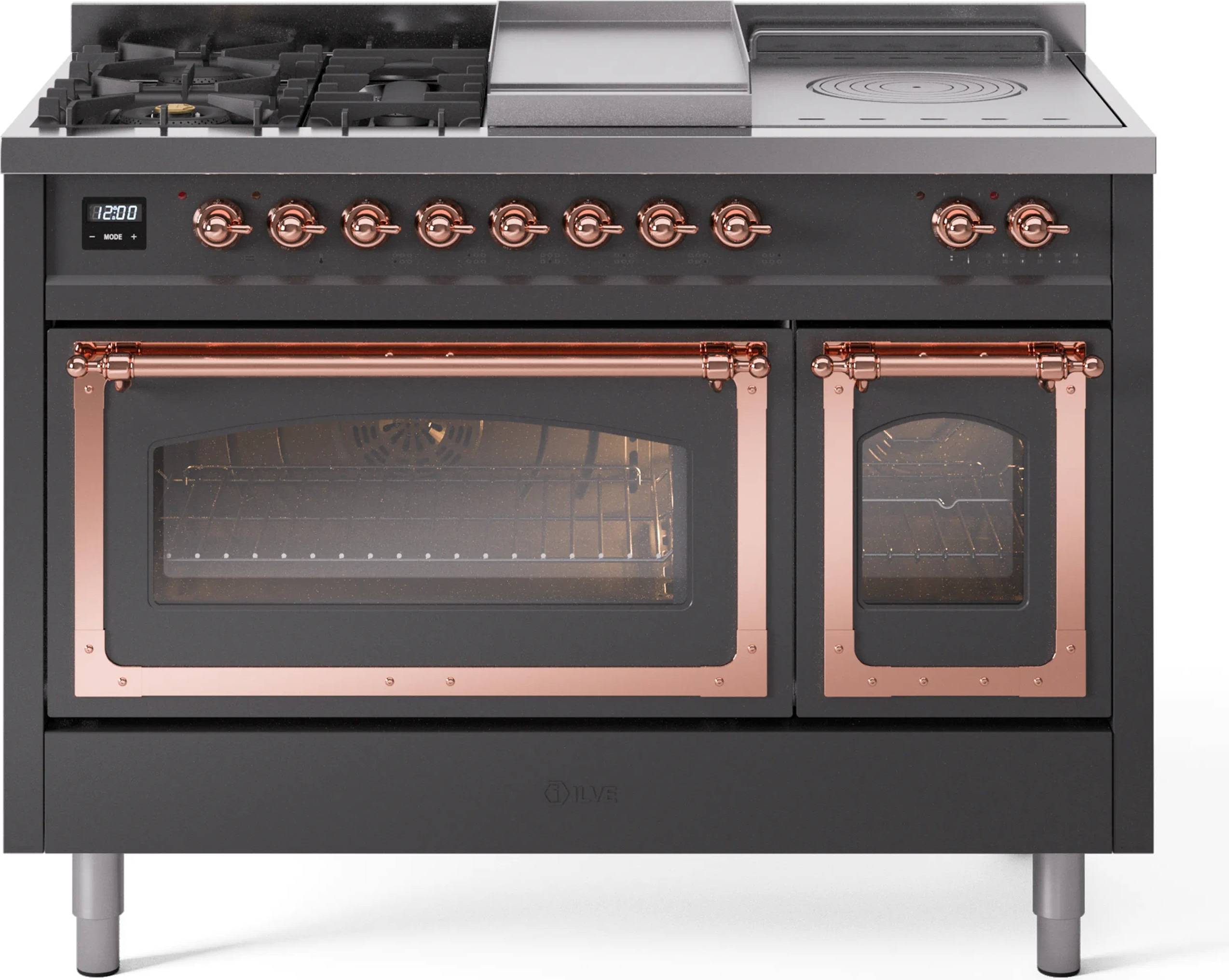 Gas range stove top ILVE UN48FSNMPMGPLP 48-Inch Dual Fuel Range