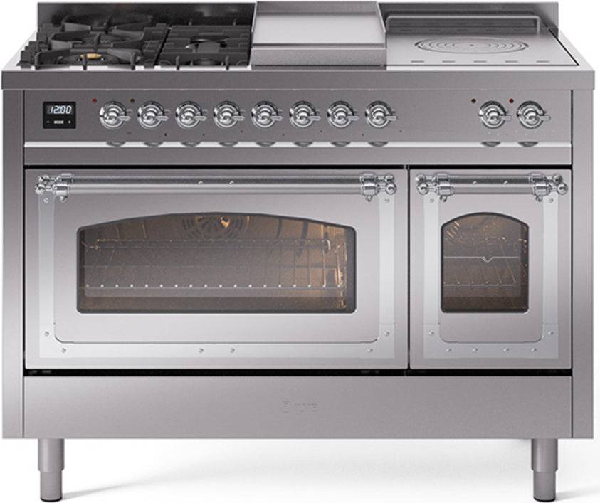Gas range stove top ILVE UN48FSNMPSSCLP 48 Inch Dual Fuel Range