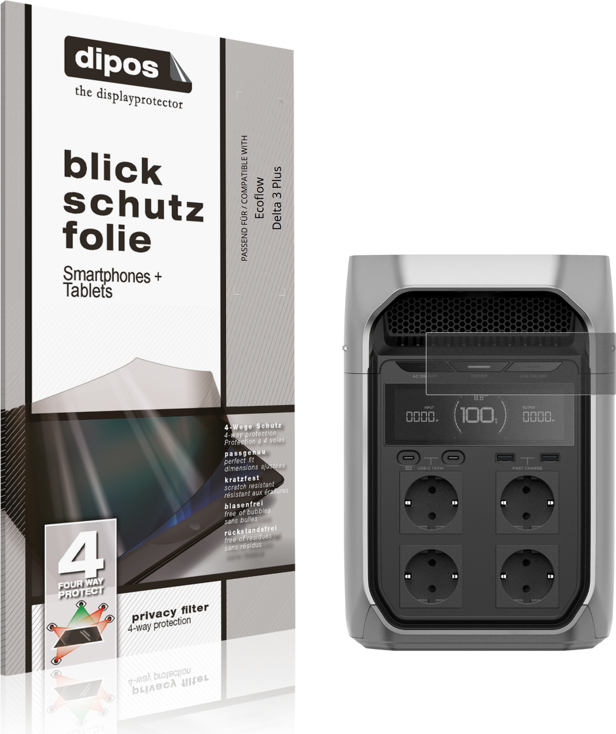 Ecoflow delta 3 Dipos Ecoflow Delta 3 Plus Privacy Filter Screen Protector
