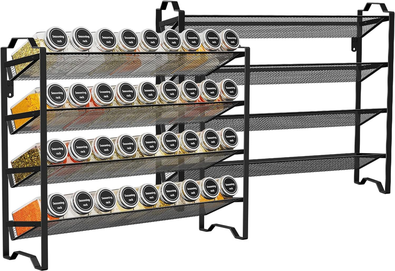 Simple Trending 2 Pack 4 Tier Spice Rack Organizer