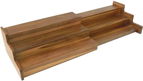 At Home 3-Tier Brown Wood Expandable Spice Rack