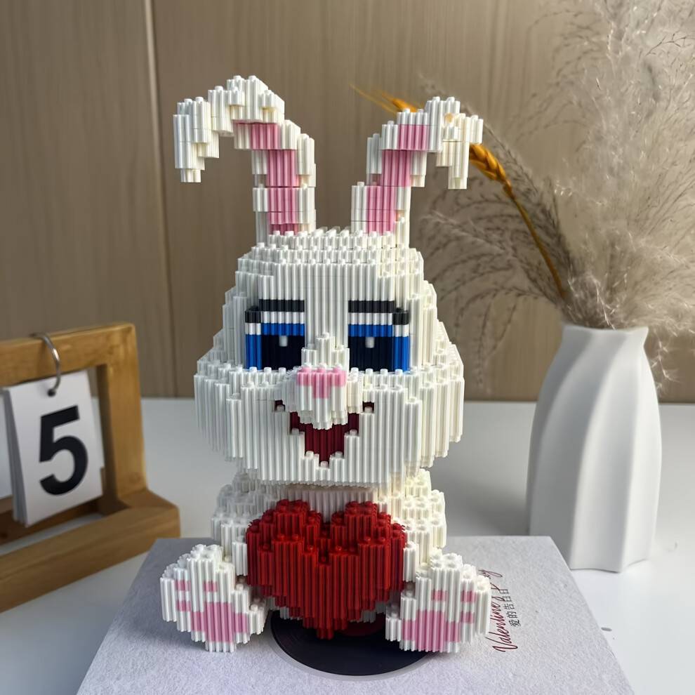 BGHONE 3D White Rabbit Building Block Set