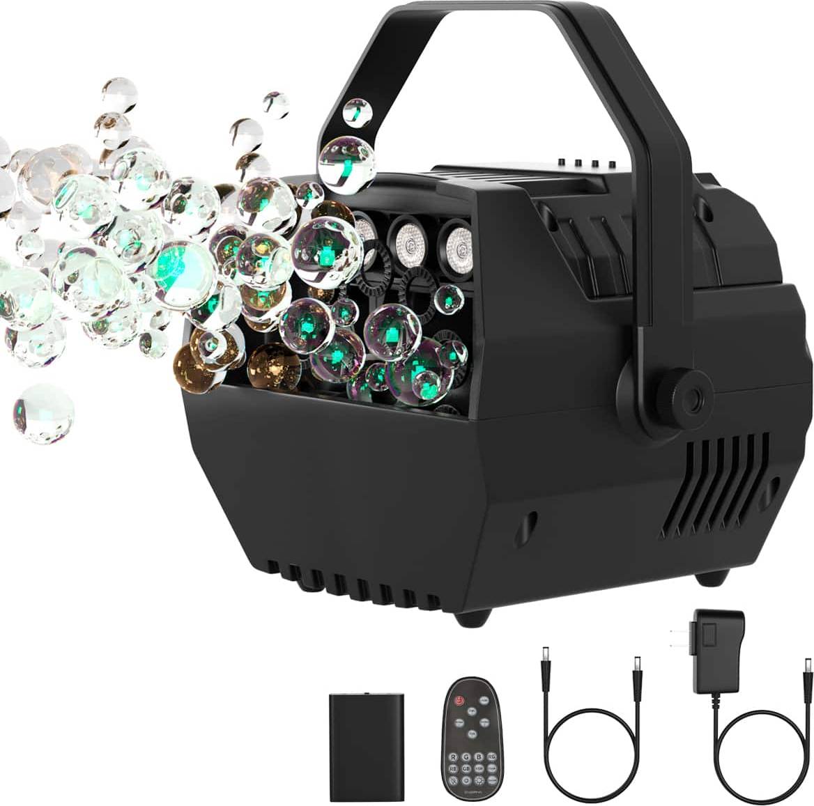 Party bubble machine RGB LED Bubble Machine with Remote Control
