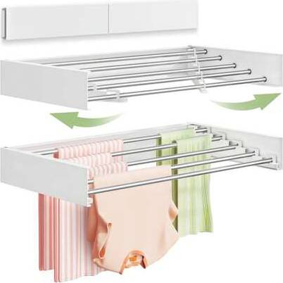 Foldable clothes drying rack Shein Foldable Wall Mounted Clothes Drying Rack