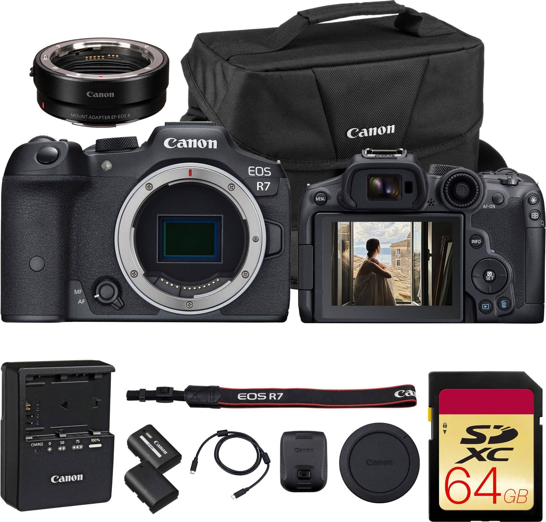 Eos r7 Canon EOS R7 APS-C Mirrorless Camera Hybrid Bundle