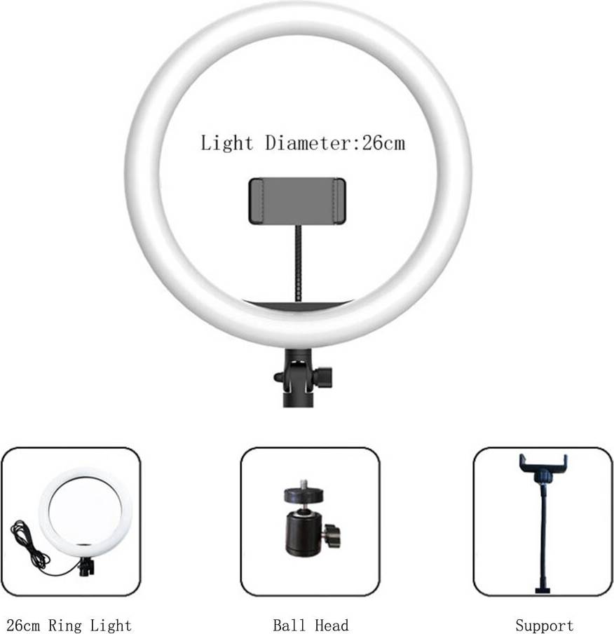 Ring light stativ 10 Inch LED Ring Light Med Stativ