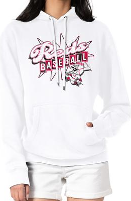 Starter White Cincinnati Reds Drive-In Pullover Hoodie