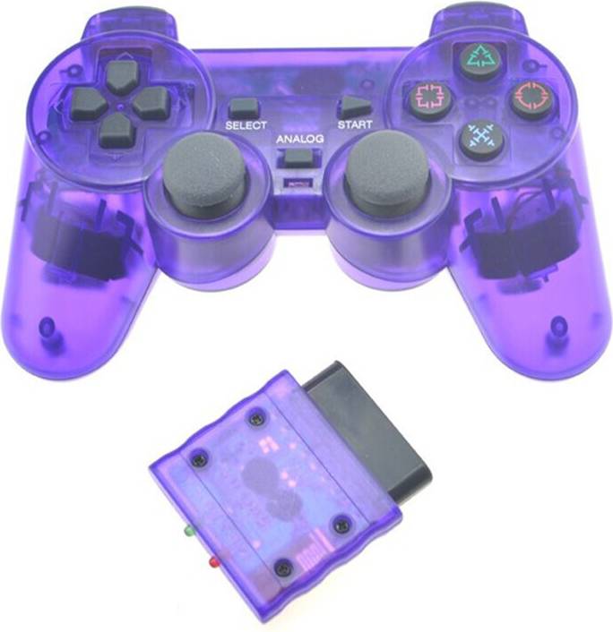 Maxpower Transparent Color Game Controller For Sony PS2 Wireless Gamepad