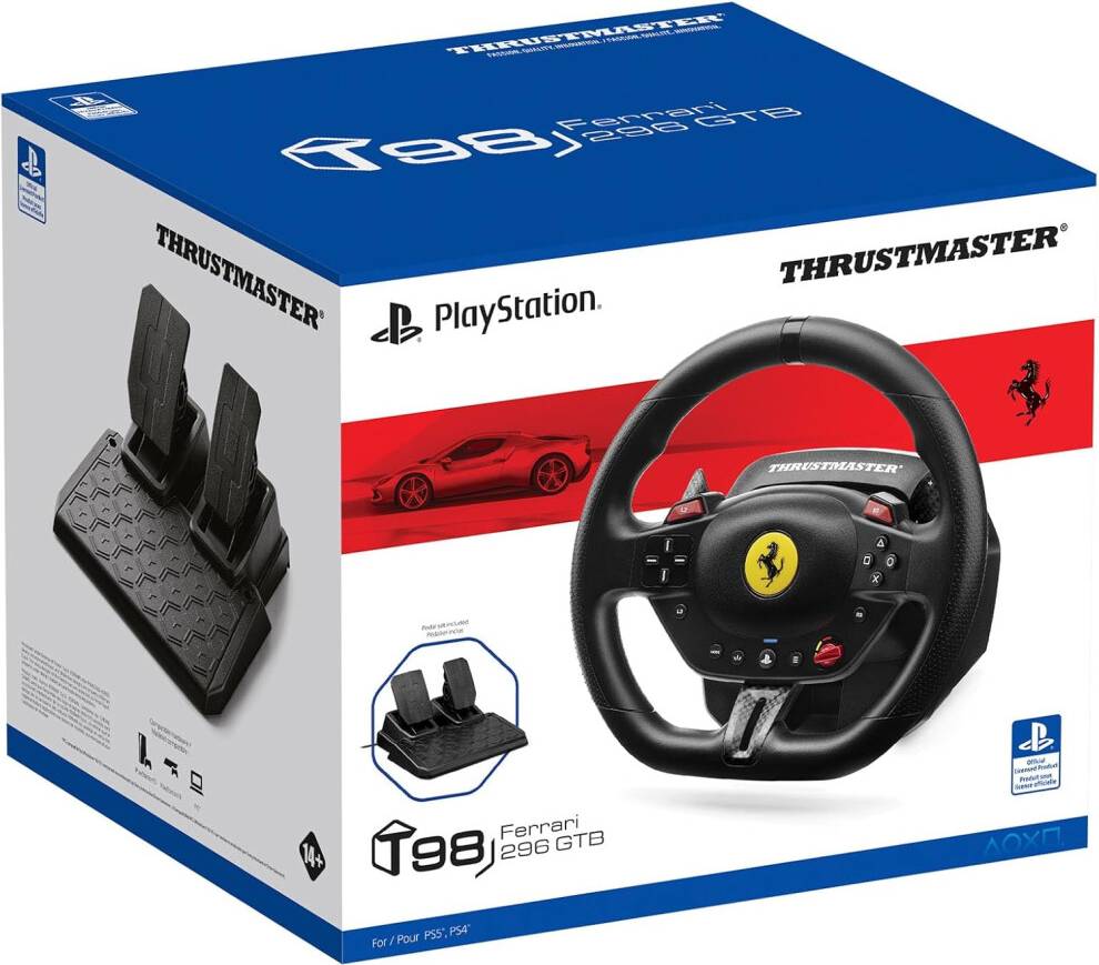 Thrustmaster T98 Ferrari 296 GTB Racing Wheel Pedals