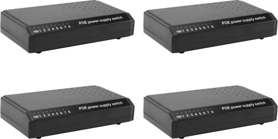 4X 8 Ports 6+2 POE Switch Injector Power Over RJ45