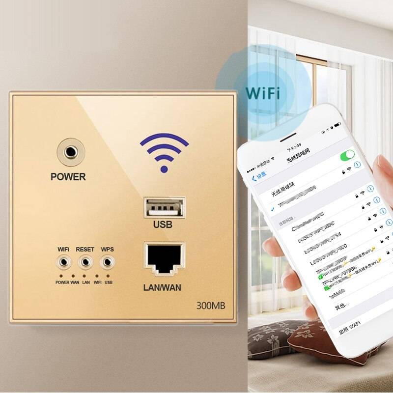 86mm 300Mbps Wall Router USB Socket