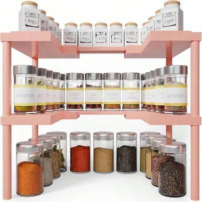 Spice rack organizer Shein Expandable Bamboo Spice Rack Organizer