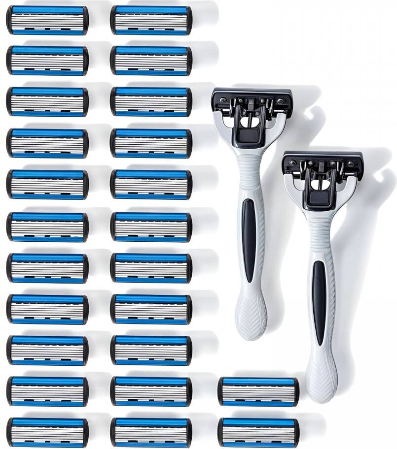 Stainless Steel 6-Blade Razor Cartridges 24-Pack
