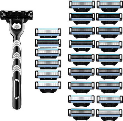 Winwin 24x Mens Manual Razor Blades with Shaving Rack