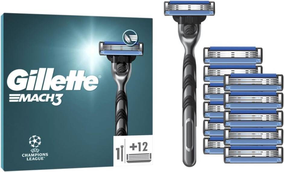 Gillette Mach3 Men's Razor With 12 Blade Refills