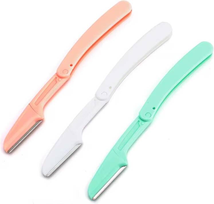 Foldable 3 Pack Stainless Steel Face Razors