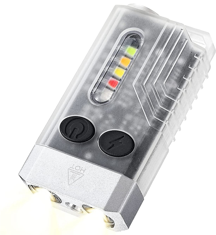 Saudism Mini LED Keychain Flashlight Rechargeable 14 Modes 1000LM