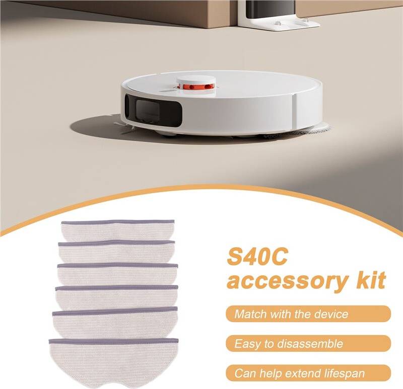 Melitt Robot Vacuum S40C Mop Rag Cleaner Kit