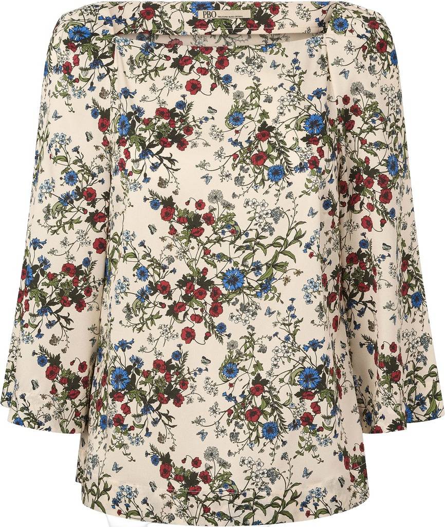 PBO Multi Color Blouse Langærmede - Multi Color