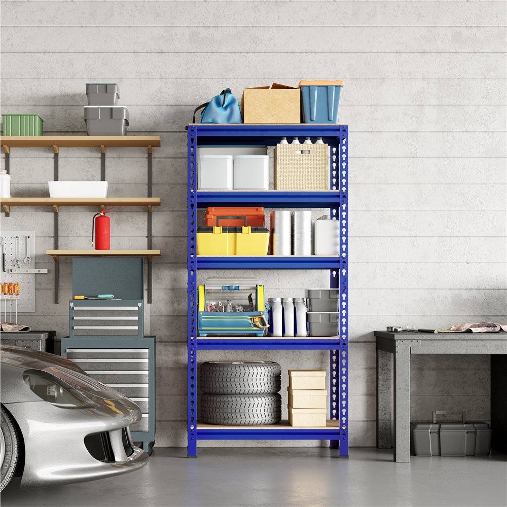 Yaheetech 150cm 4 Shelf Unit Blue Shelving System