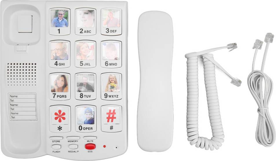 Corded Landline Phone with Adjustable Ringer